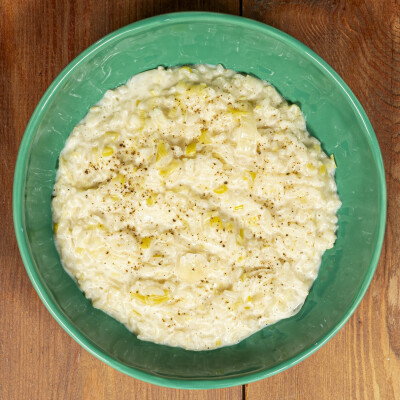 Risotto con cipolle e porri